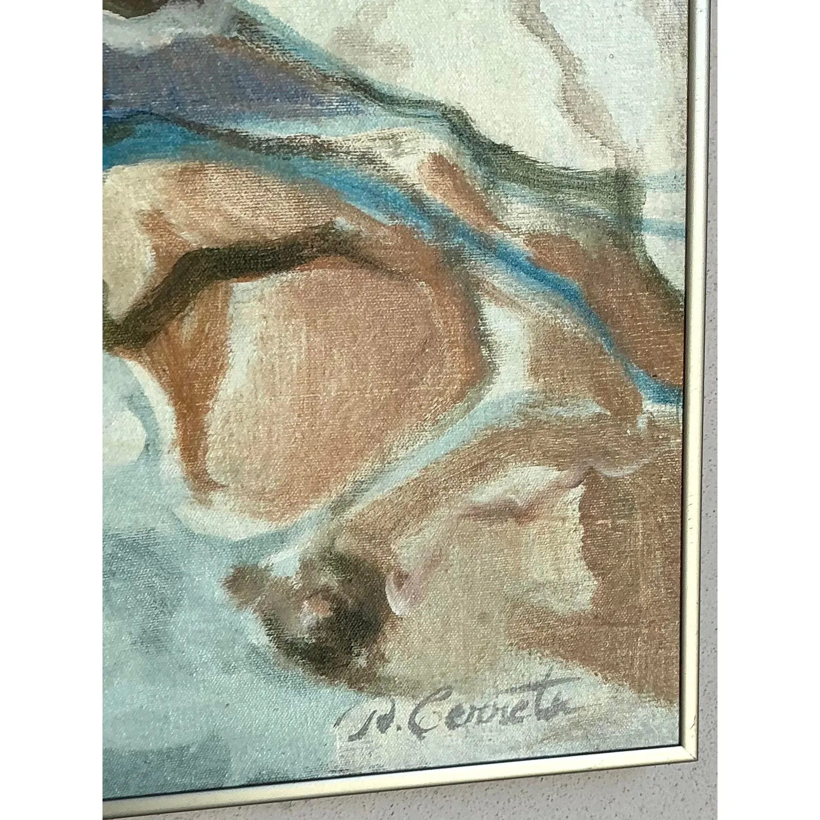 Vintage Boho Original Abstract Figurative on Canvas — additional photo 6