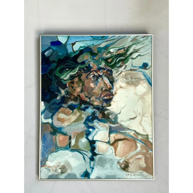 Vintage Boho Original Abstract Figurative on Canvas — additional photo 5