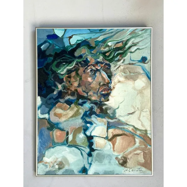 Vintage Boho Original Abstract Figurative on Canvas — additional photo 4