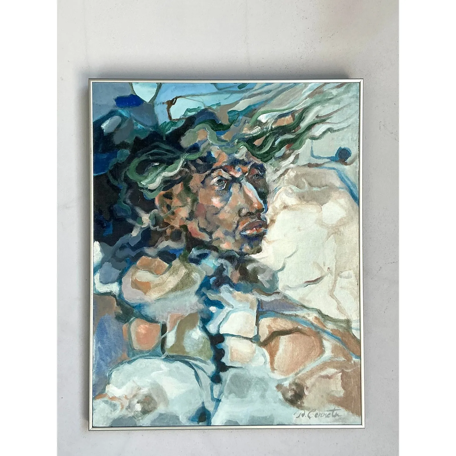 Vintage Boho Original Abstract Figurative on Canvas — additional photo 3