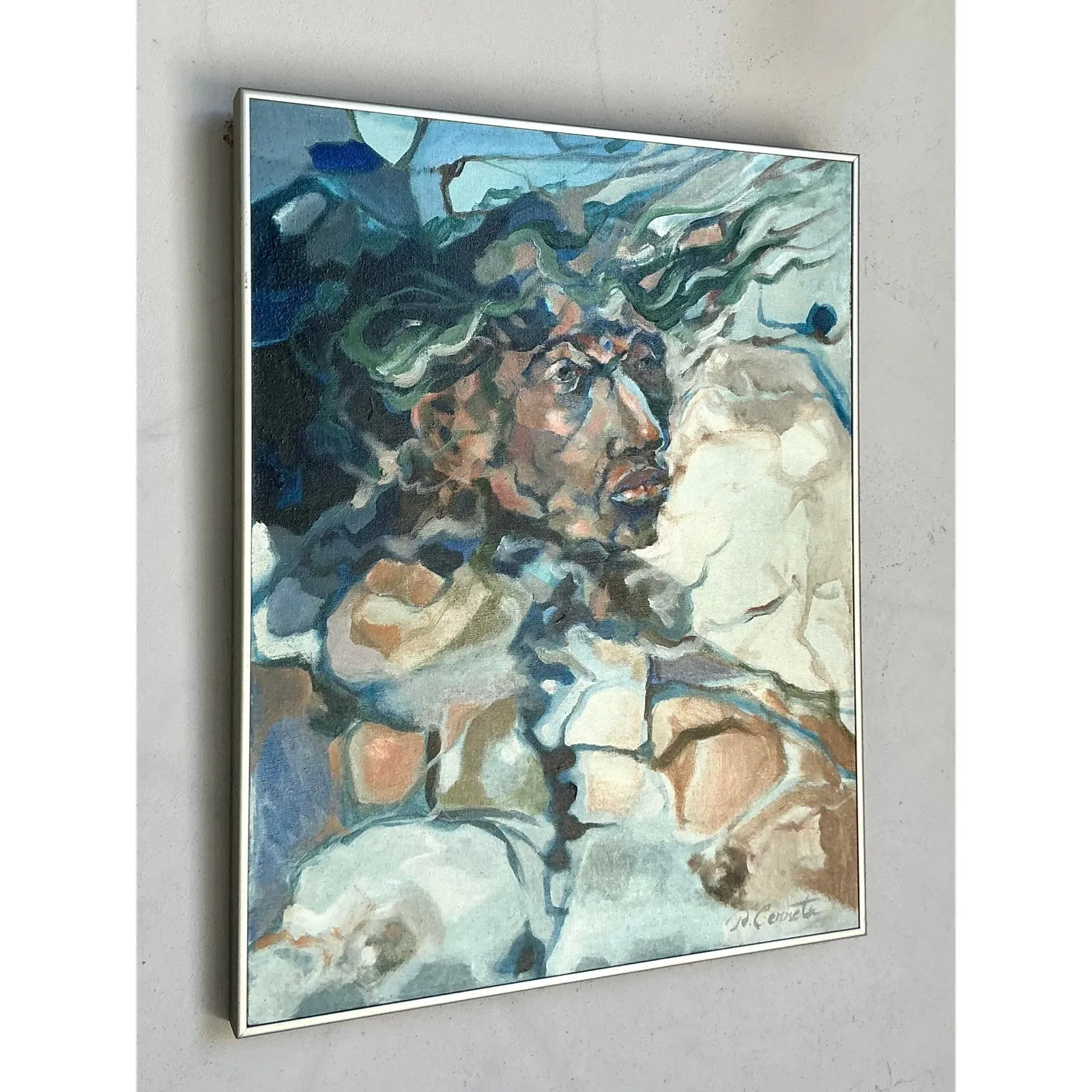 Vintage Boho Original Abstract Figurative on Canvas — additional photo 8