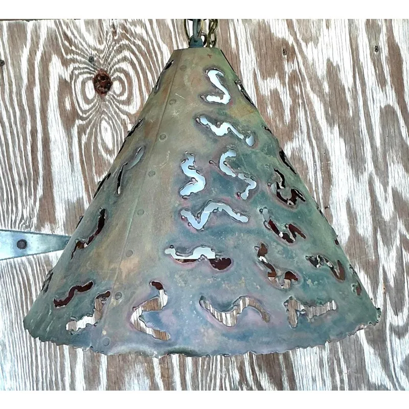 Vintage Boho Punch Cut Cone Pendant — additional photo 1