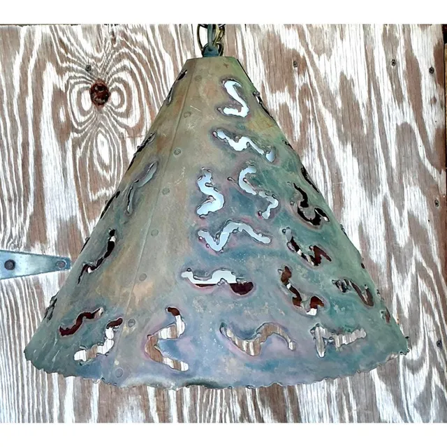 Vintage Boho Punch Cut Cone Pendant — additional photo 2