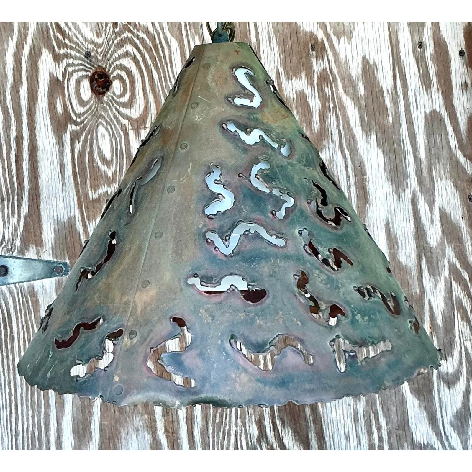 Vintage Boho Punch Cut Cone Pendant — additional photo 3
