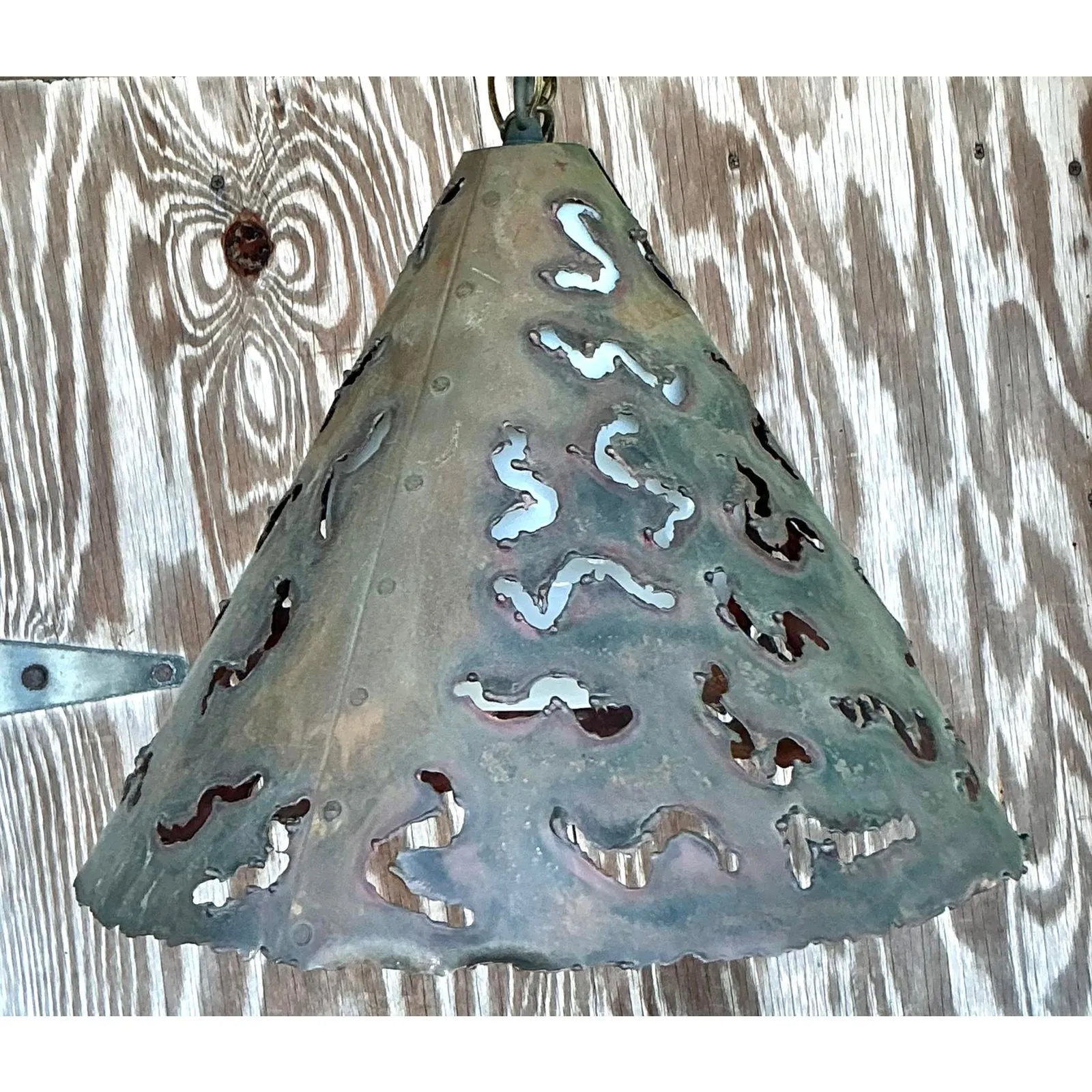 Vintage Boho Punch Cut Cone Pendant — additional photo 5
