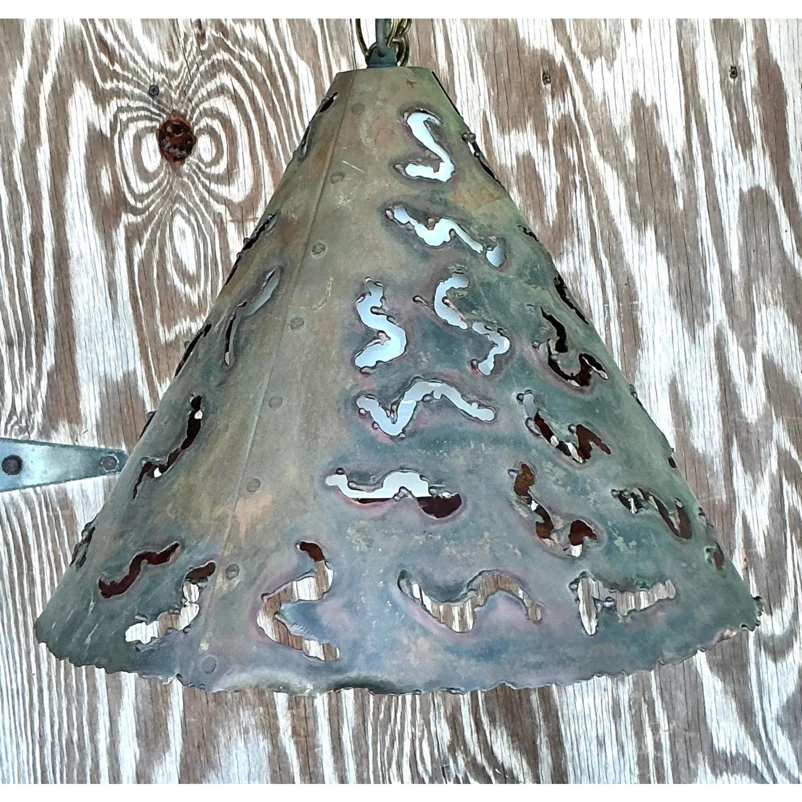 Vintage Boho Punch Cut Cone Pendant — additional photo 6