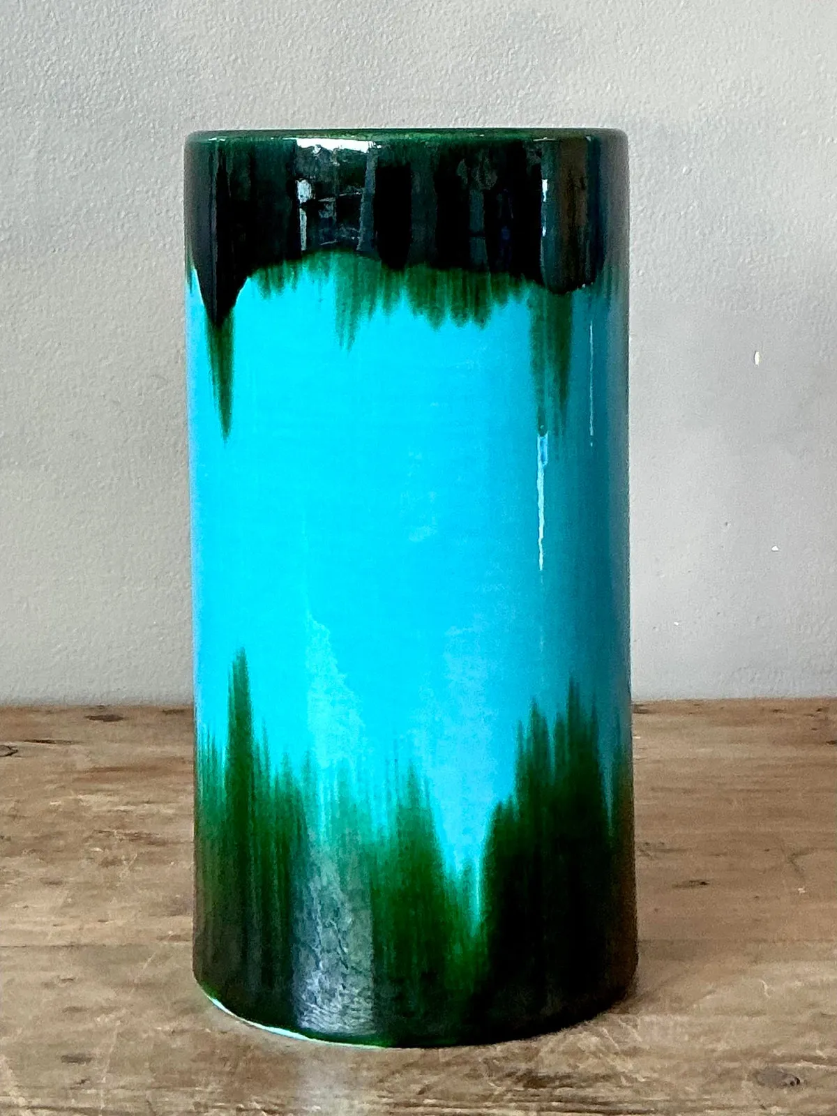 Vintage Boho Glazed Ceramic Vase - Ceramic, 4W x 8H — additional photo 5