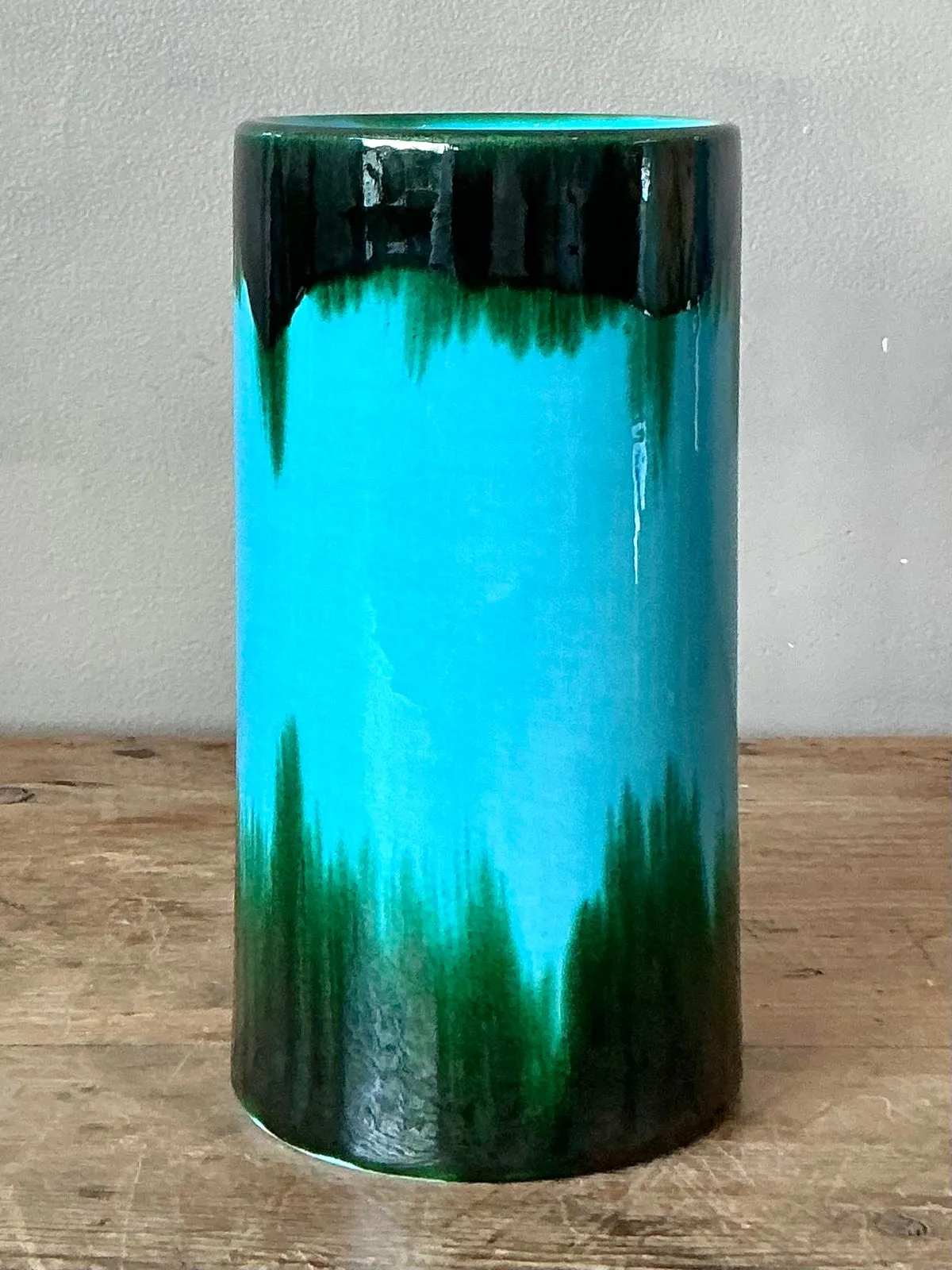 Vintage Boho Glazed Ceramic Vase - Ceramic, 4W x 8H — additional photo 7