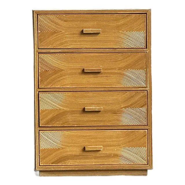 Vintage Boho Pencil Reed Chest of Drawers — additional photo 1