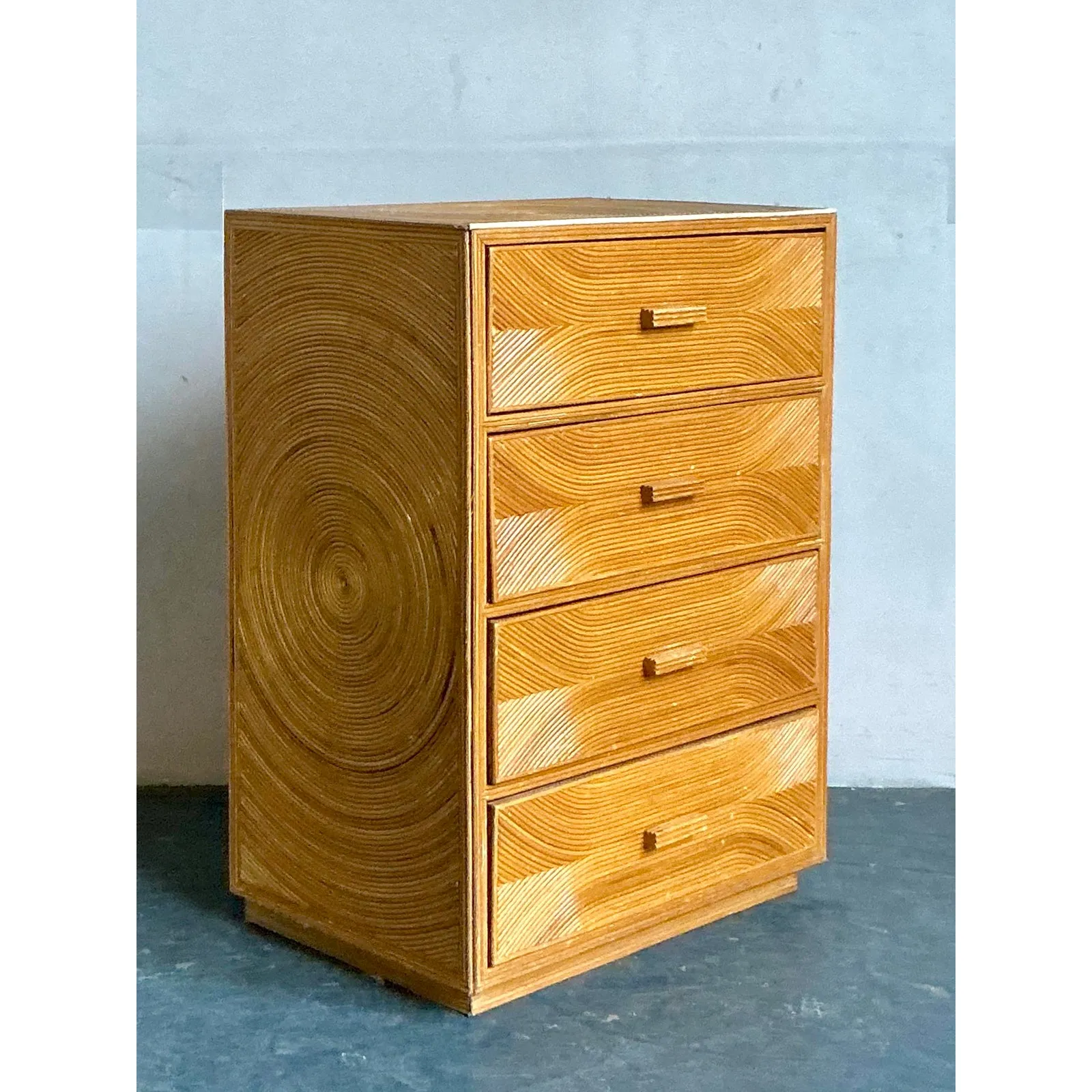 Vintage Boho Pencil Reed Chest of Drawers — additional photo 8
