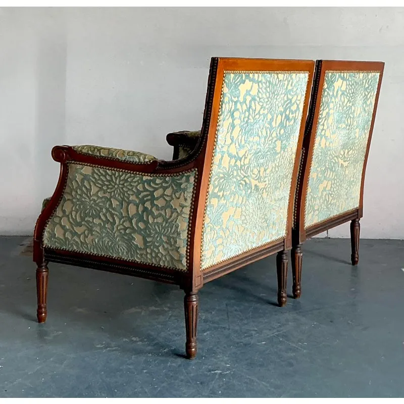 Vintage Regency Carved Detail Bergere Chairs - A Pair — additional photo 2