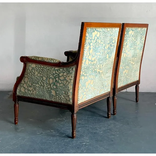 Vintage Regency Carved Detail Bergere Chairs - A Pair — additional photo 3