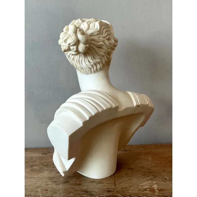 Vintage Boho Cast Stone Bust of Artemis Diana — additional photo 5