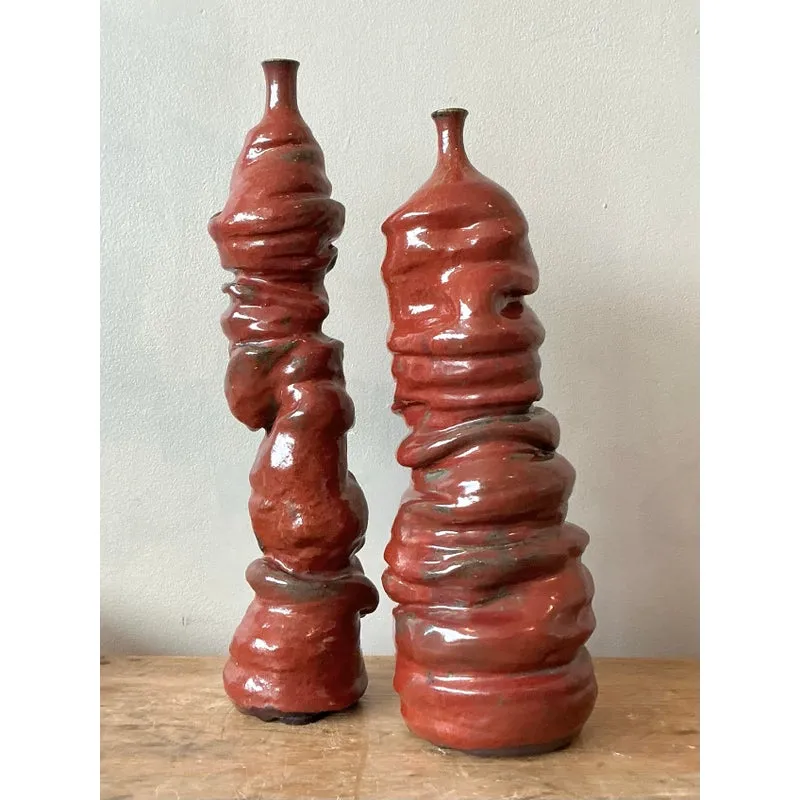 Vintage Boho Original Studio Pottery Vases - Set of 2 — additional photo 4