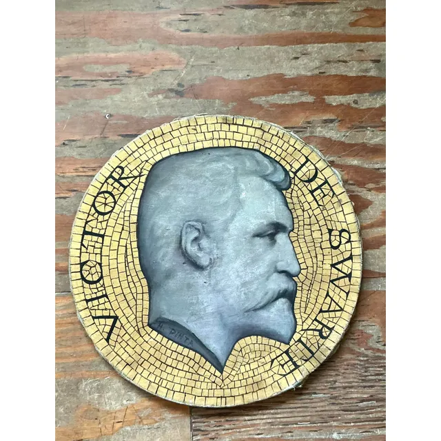 Vintage Boho Mosaic Medallion Original Oil Painting on Canvas — additional photo 2
