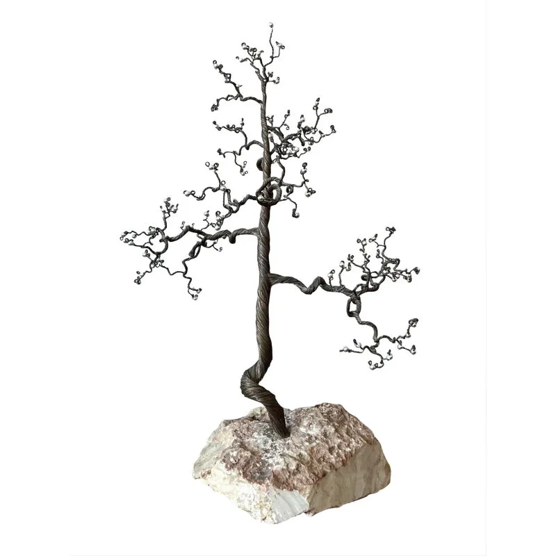 Vintage Boho Twisted Tree Sculpture With Crystal Detail — additional photo 1