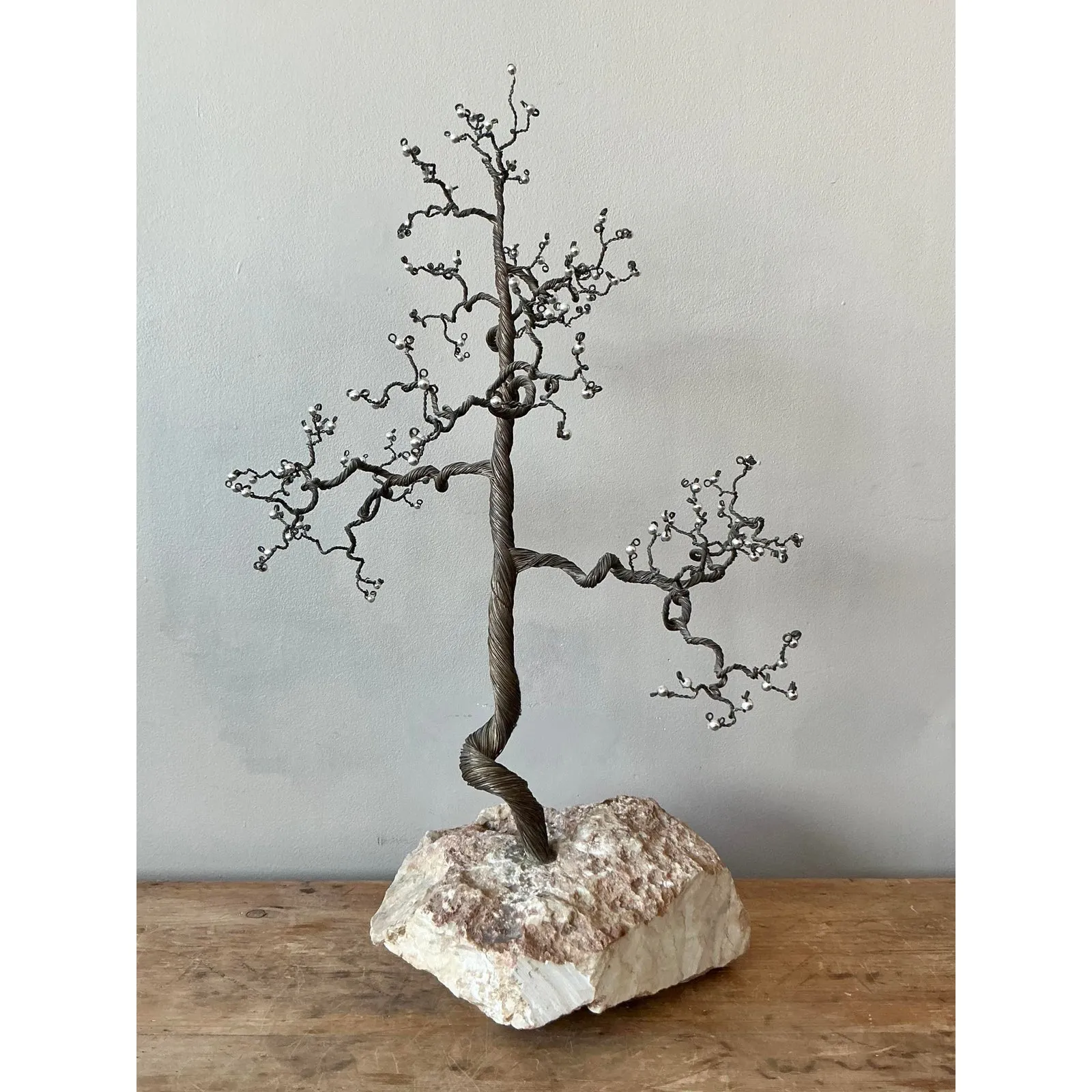 Vintage Boho Twisted Tree Sculpture With Crystal Detail — additional photo 5