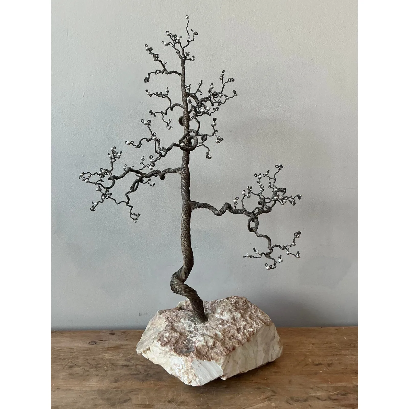 Vintage Boho Twisted Tree Sculpture With Crystal Detail — additional photo 3