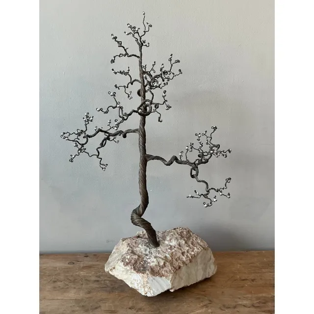 Vintage Boho Twisted Tree Sculpture With Crystal Detail — additional photo 3