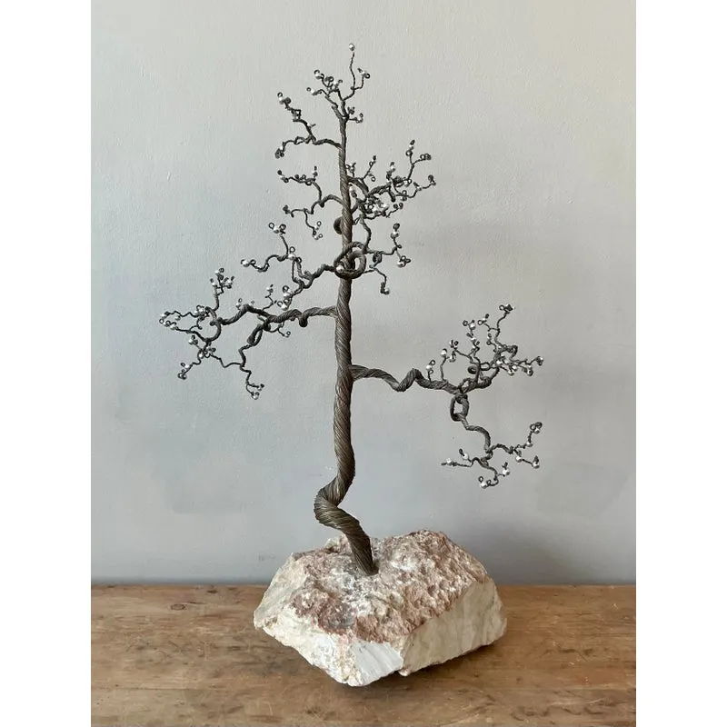 Vintage Boho Twisted Tree Sculpture With Crystal Detail — additional photo 3