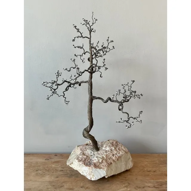 Vintage Boho Twisted Tree Sculpture With Crystal Detail — additional photo 2