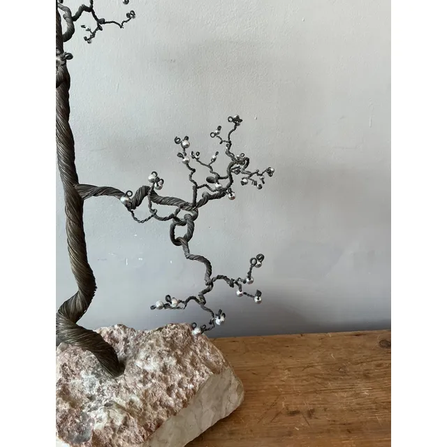 Vintage Boho Twisted Tree Sculpture With Crystal Detail — additional photo 8