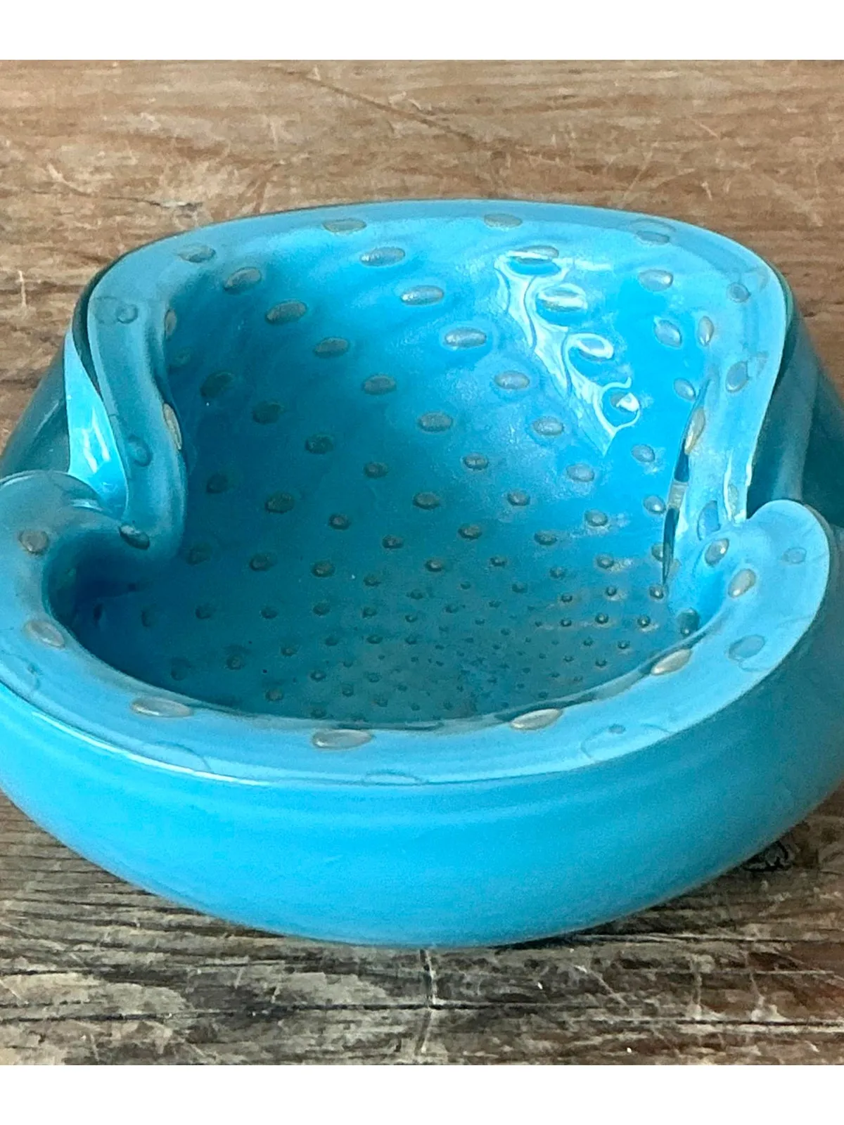 Vintage Italian Art Glass Bowl After Murano - Glass, 6W x 2.25H - Side view