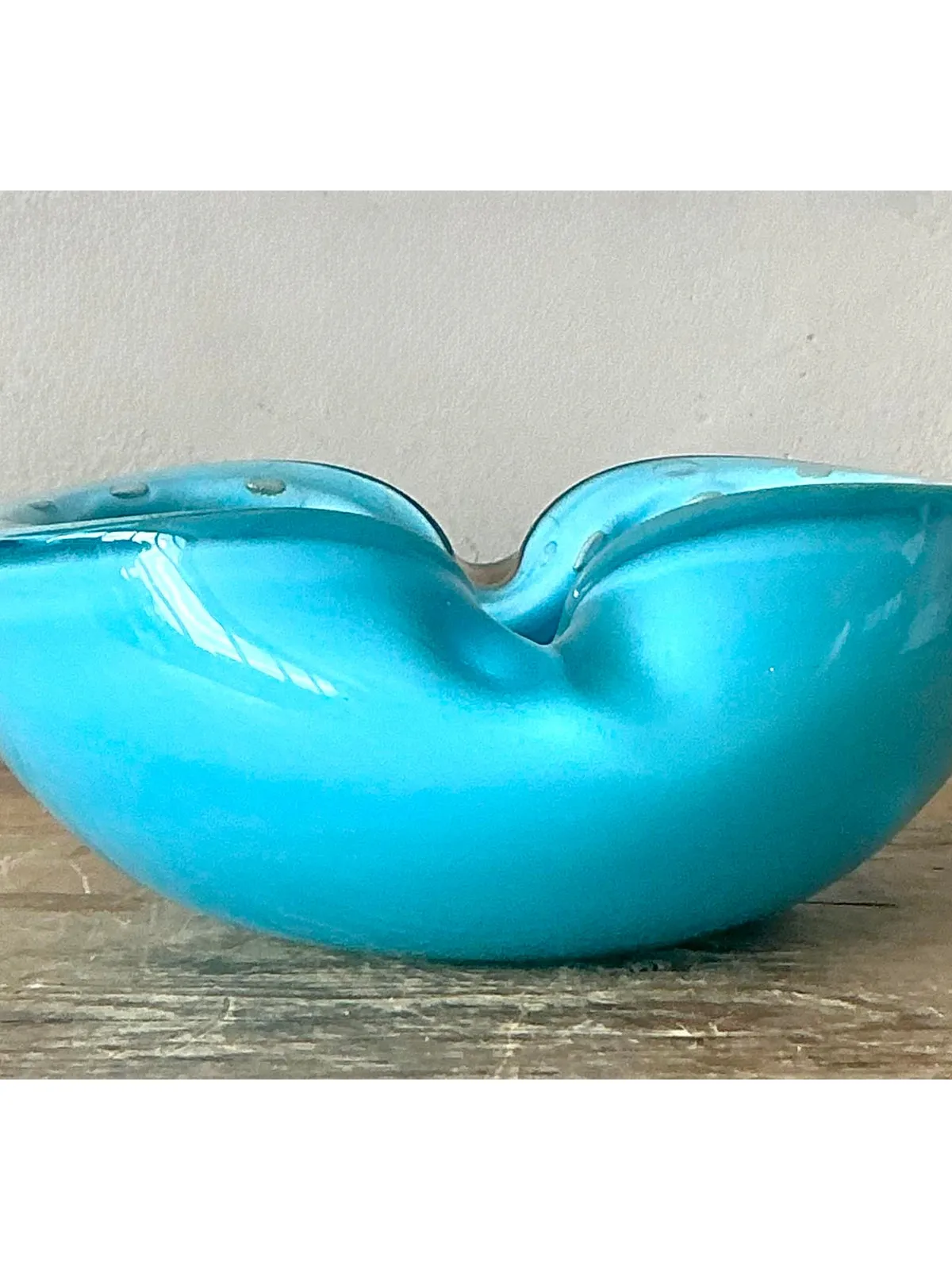 Vintage Italian Art Glass Bowl After Murano - Glass, 6W x 2.25H - Bottom view