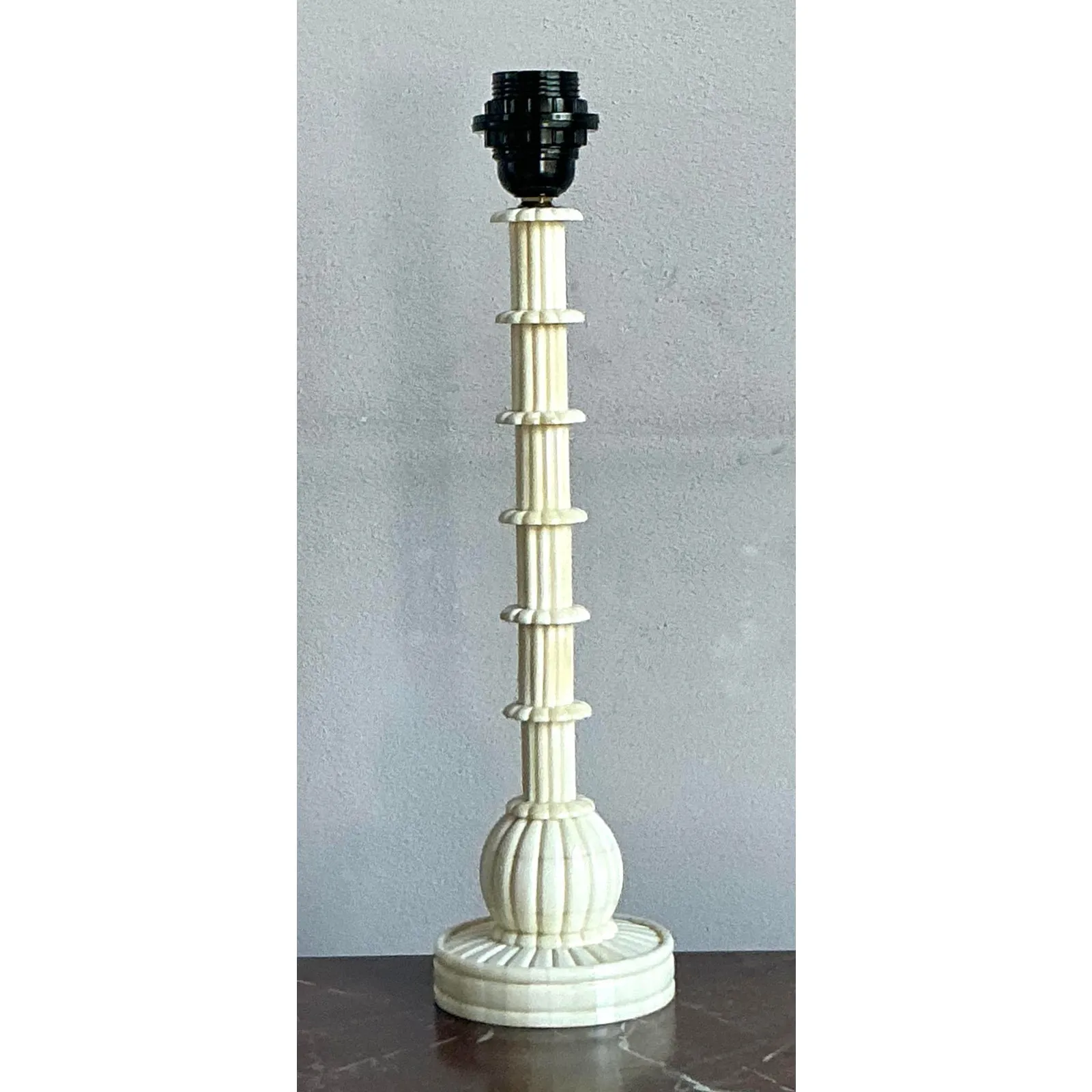 Vintage Boho Bone Candlestick Lamp