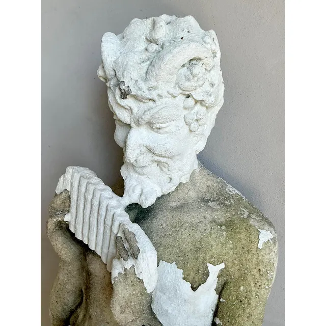 Vintage Boho Cast Concrete Figure of Pan — additional photo 7