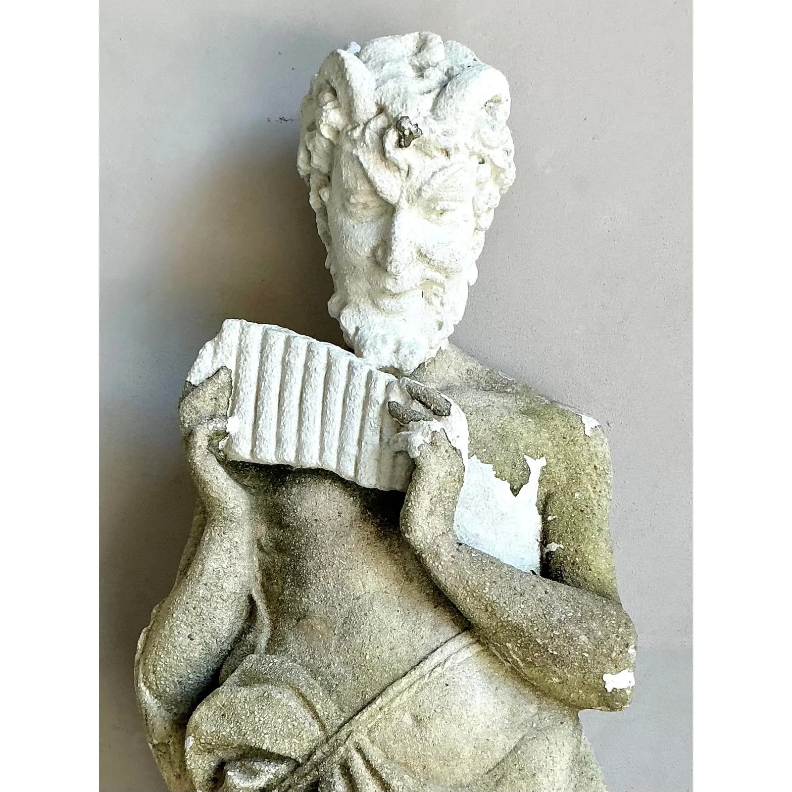 Vintage Boho Cast Concrete Figure of Pan — additional photo 8