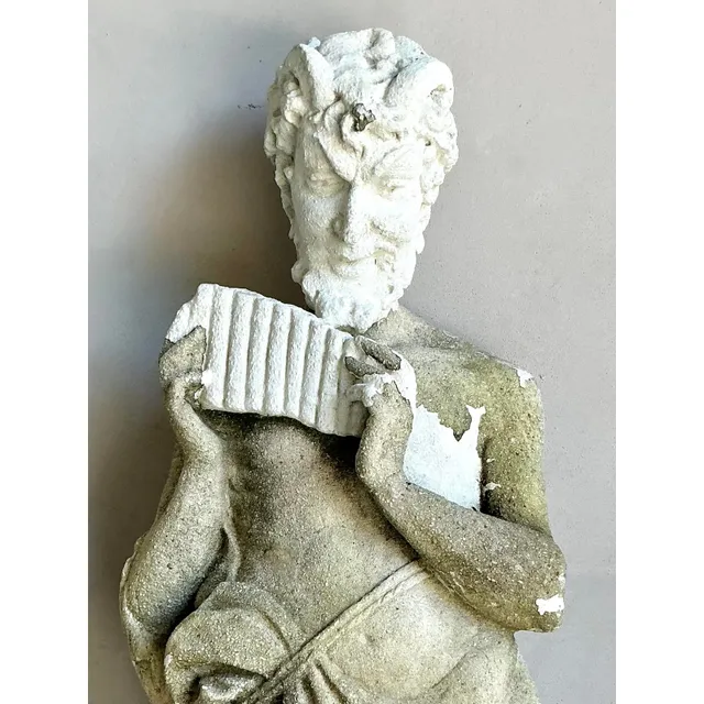 Vintage Boho Cast Concrete Figure of Pan — additional photo 8