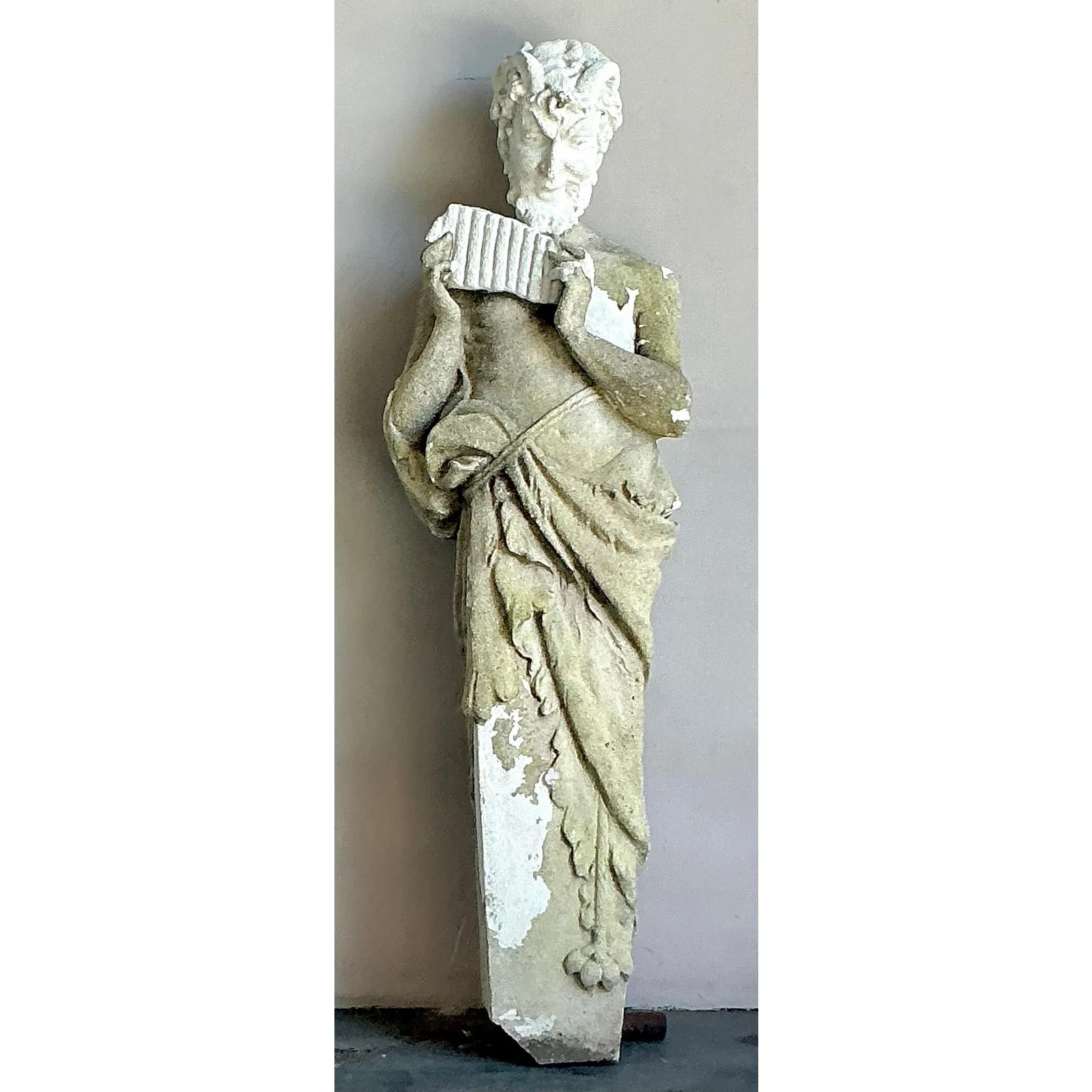 Vintage Boho Cast Concrete Figure of Pan — additional photo 3