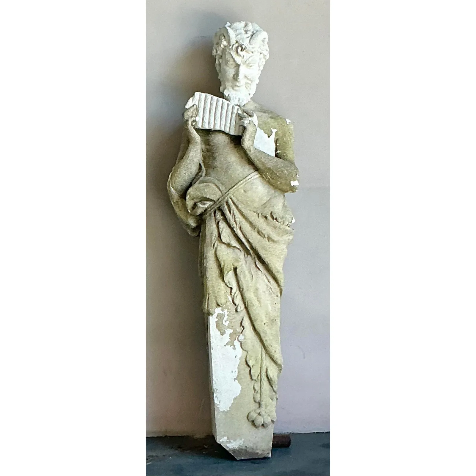 Vintage Boho Cast Concrete Figure of Pan — additional photo 2