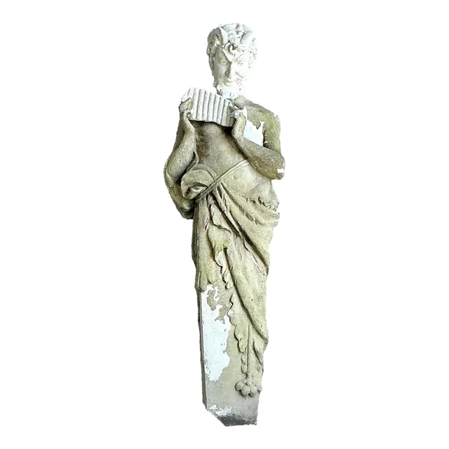 Vintage Boho Cast Concrete Figure of Pan — additional photo 1