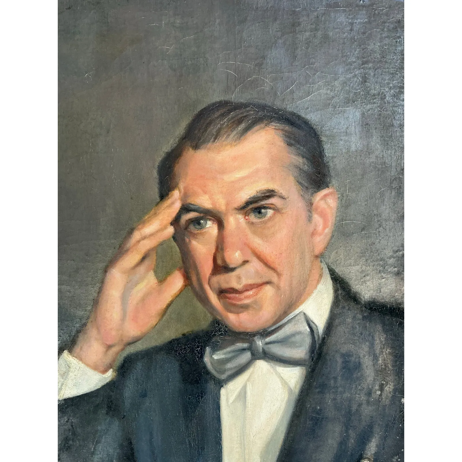 Vintage Boho 1950s Original Oil Portrait of Man — additional photo 3