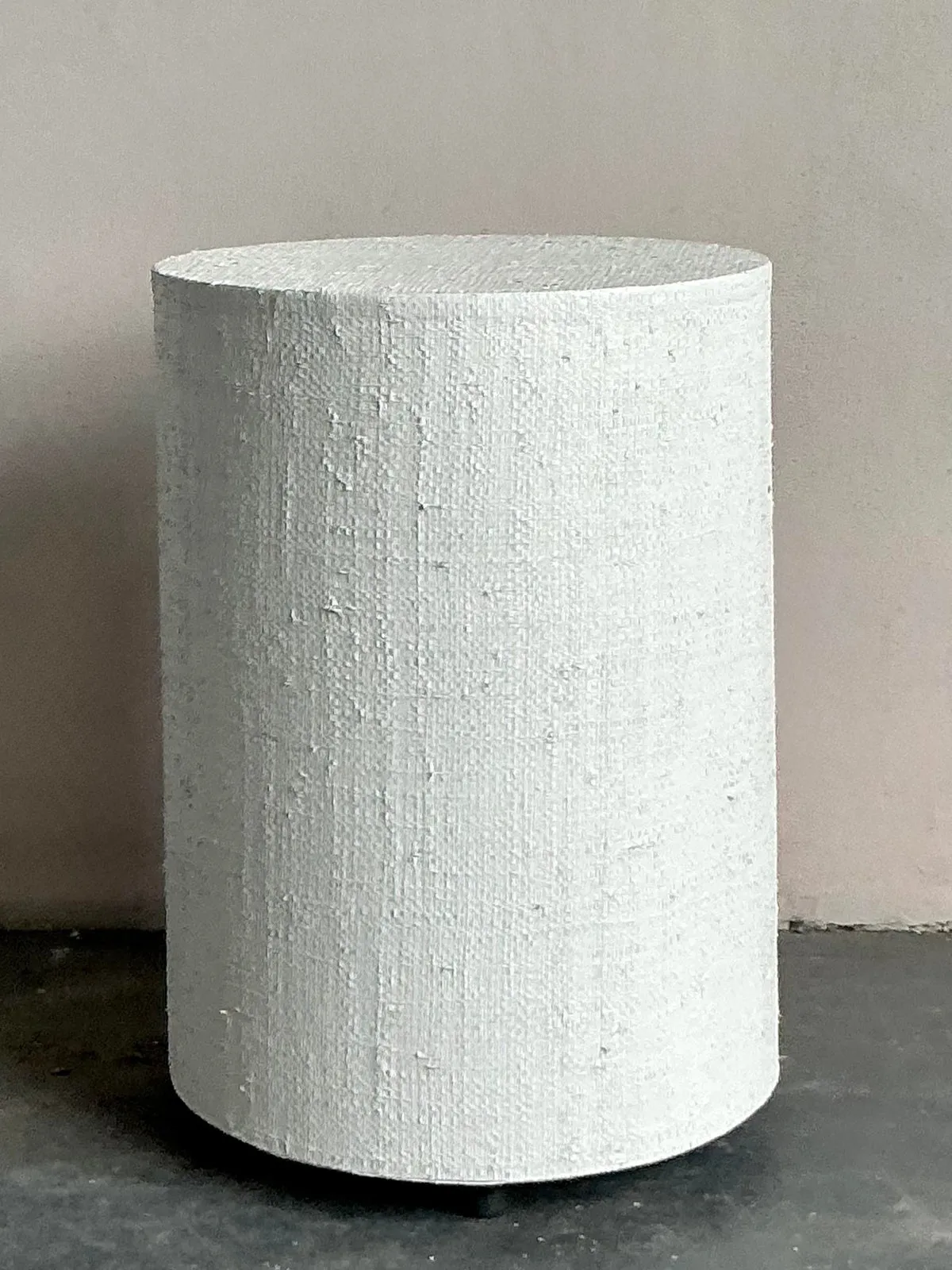 Vintage Boho Painted Grasscloth Side Table — additional photo 4