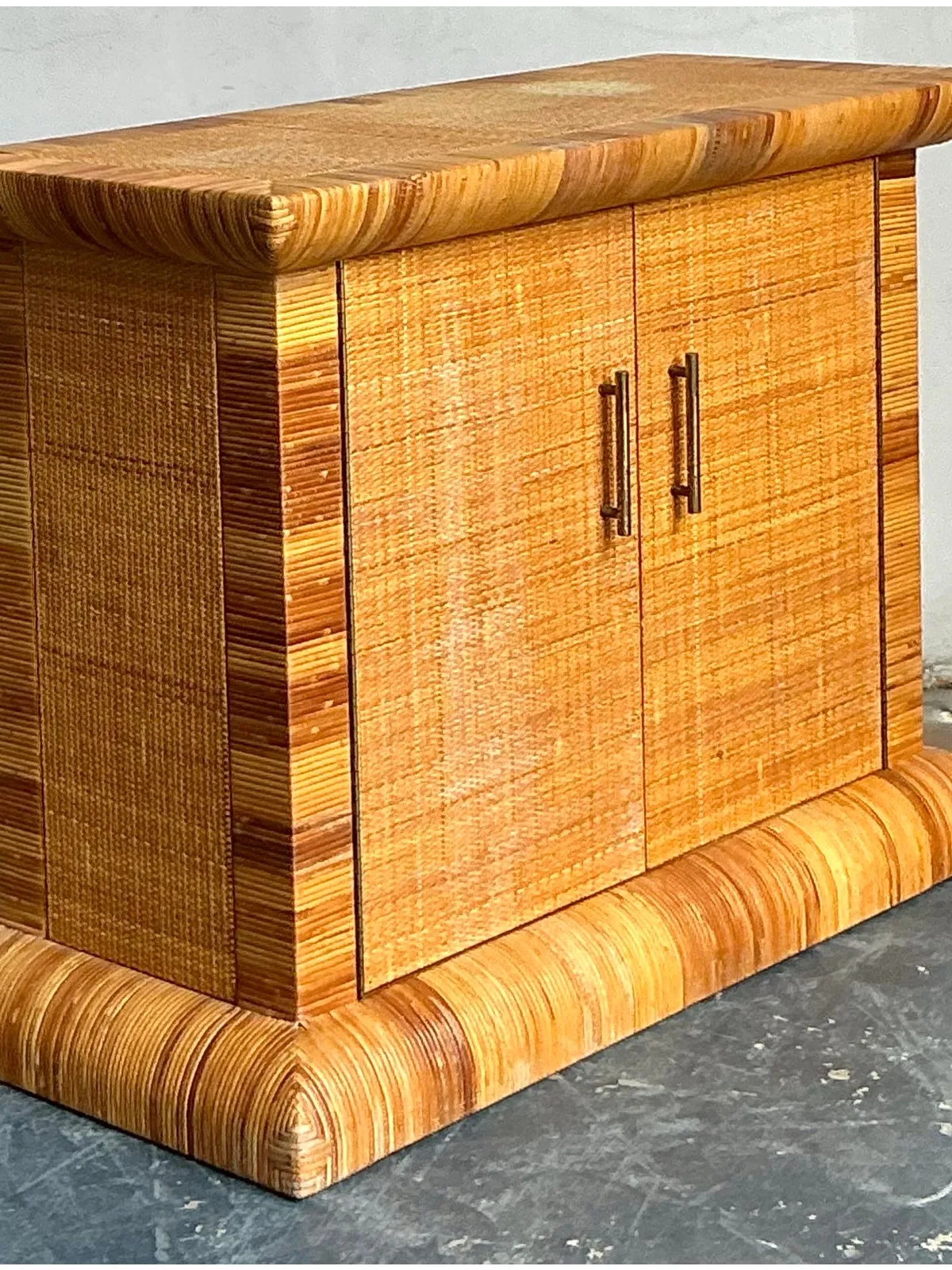 Vintage Boho Bielecky Brothers Woven Rattan Sideboard — additional photo 3