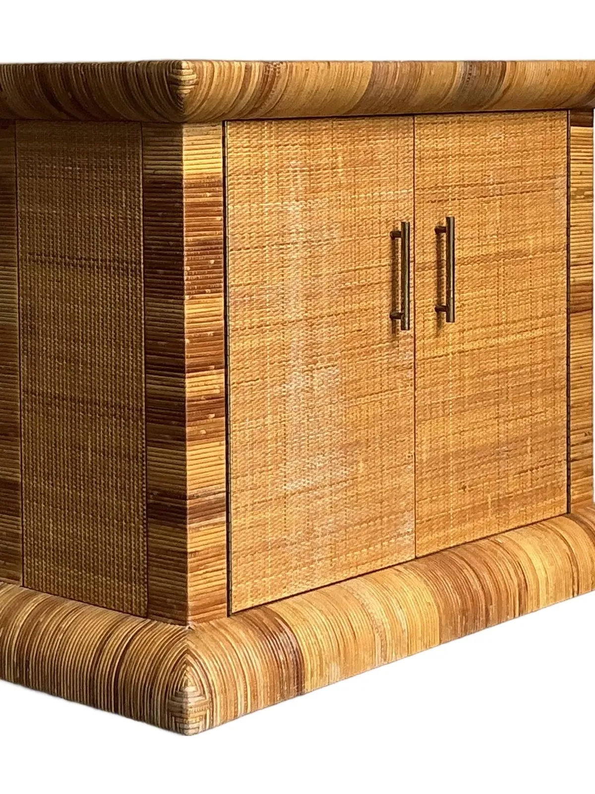 Vintage Boho Bielecky Brothers Woven Rattan Sideboard