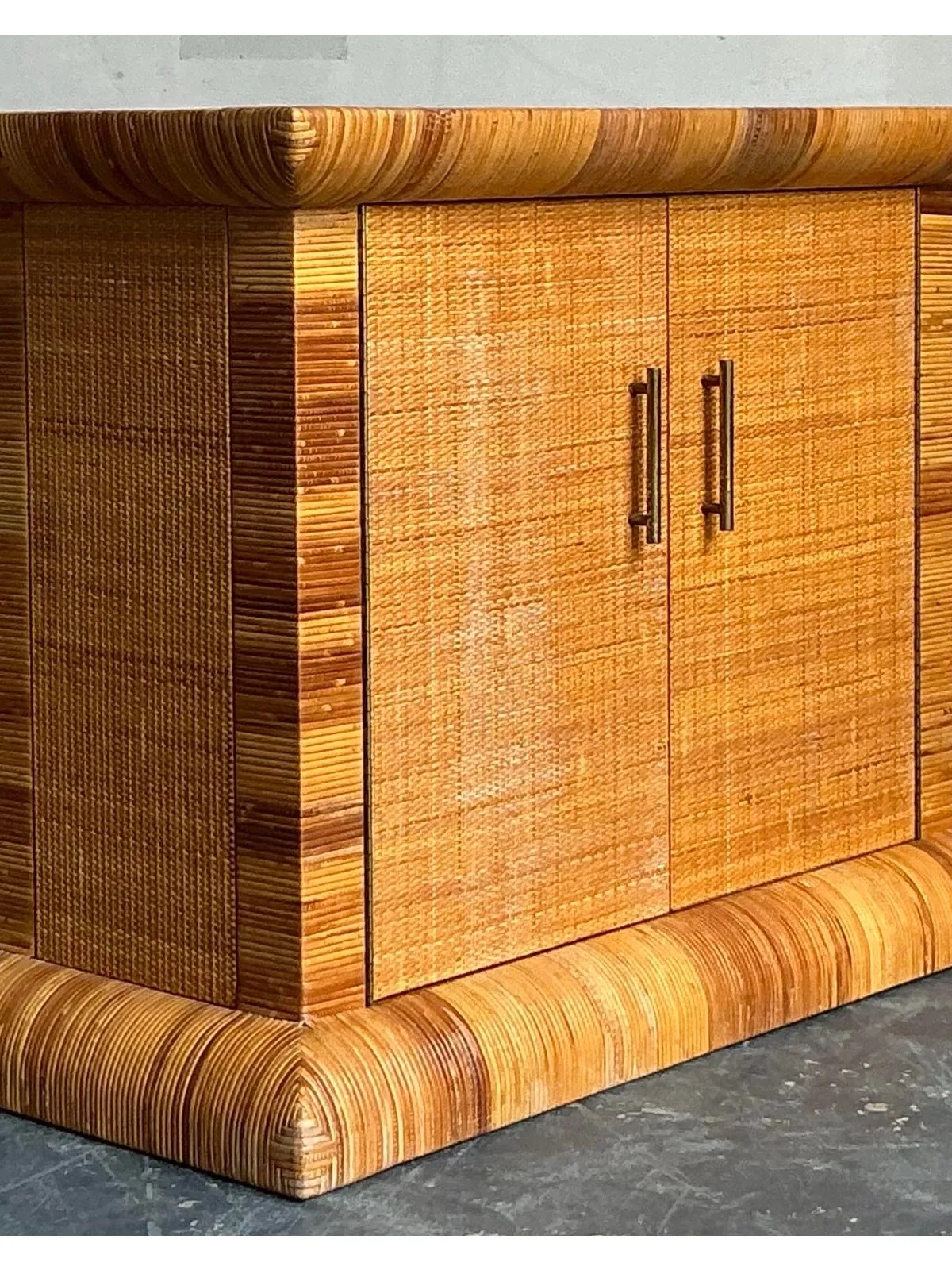 Vintage Boho Bielecky Brothers Woven Rattan Sideboard — additional photo 1