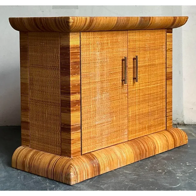 Vintage Boho Bielecky Brothers Woven Rattan Sideboard — additional photo 2