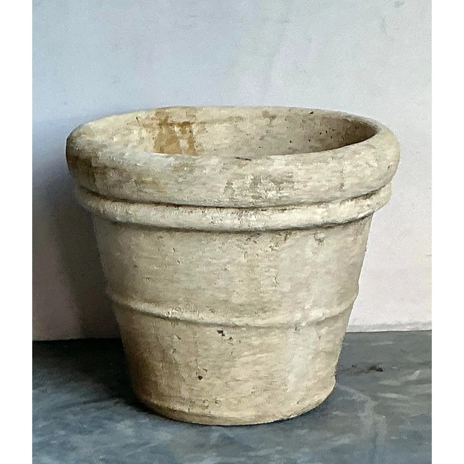 Vintage Boho Monumental Cast Concrete Planter — additional photo 8