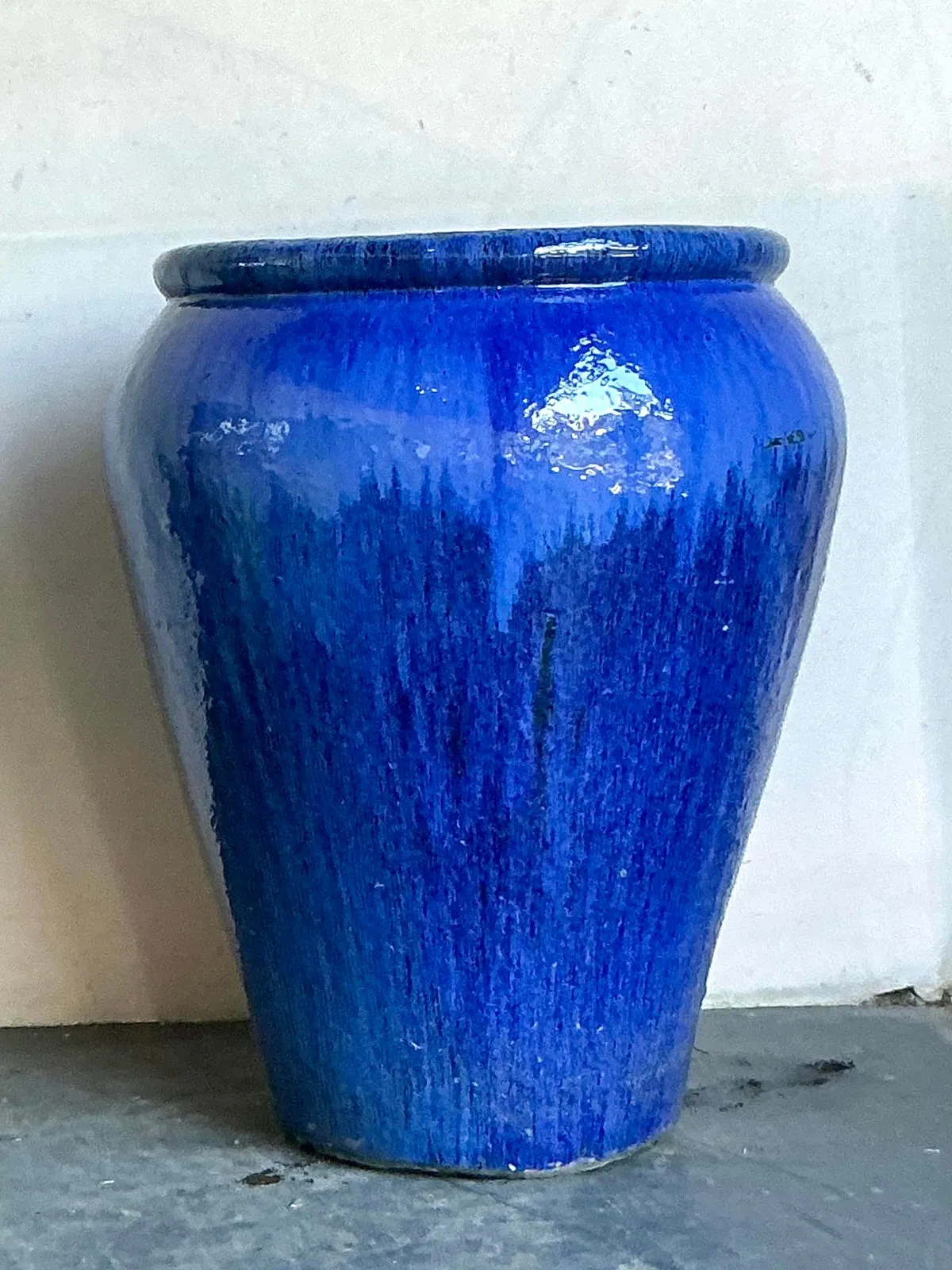 Vintage Boho Monumental Glazed Ceramic Urn — additional photo 1