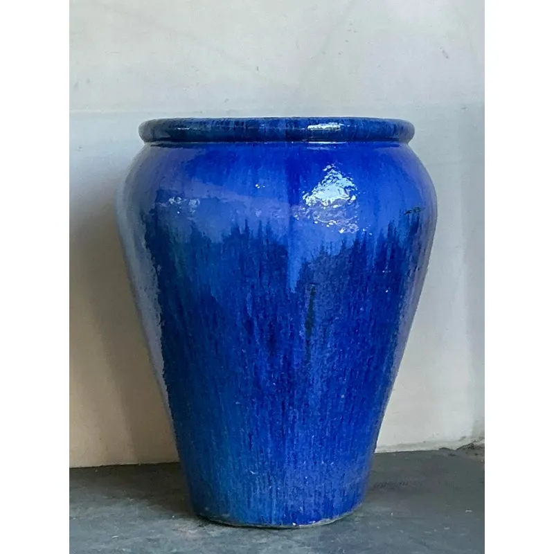 Vintage Boho Monumental Glazed Ceramic Urn — additional photo 2