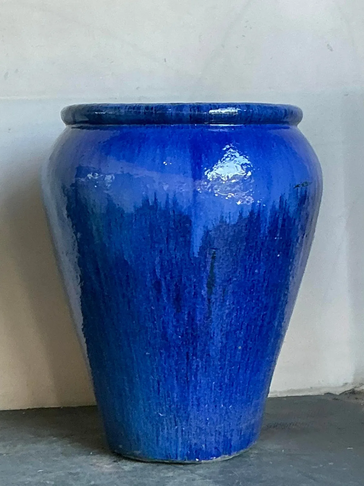 Vintage Boho Monumental Glazed Ceramic Urn — additional photo 3