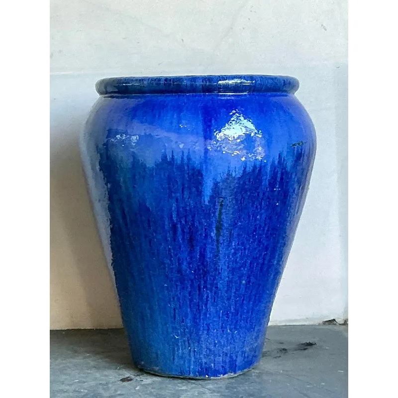 Vintage Boho Monumental Glazed Ceramic Urn — additional photo 4