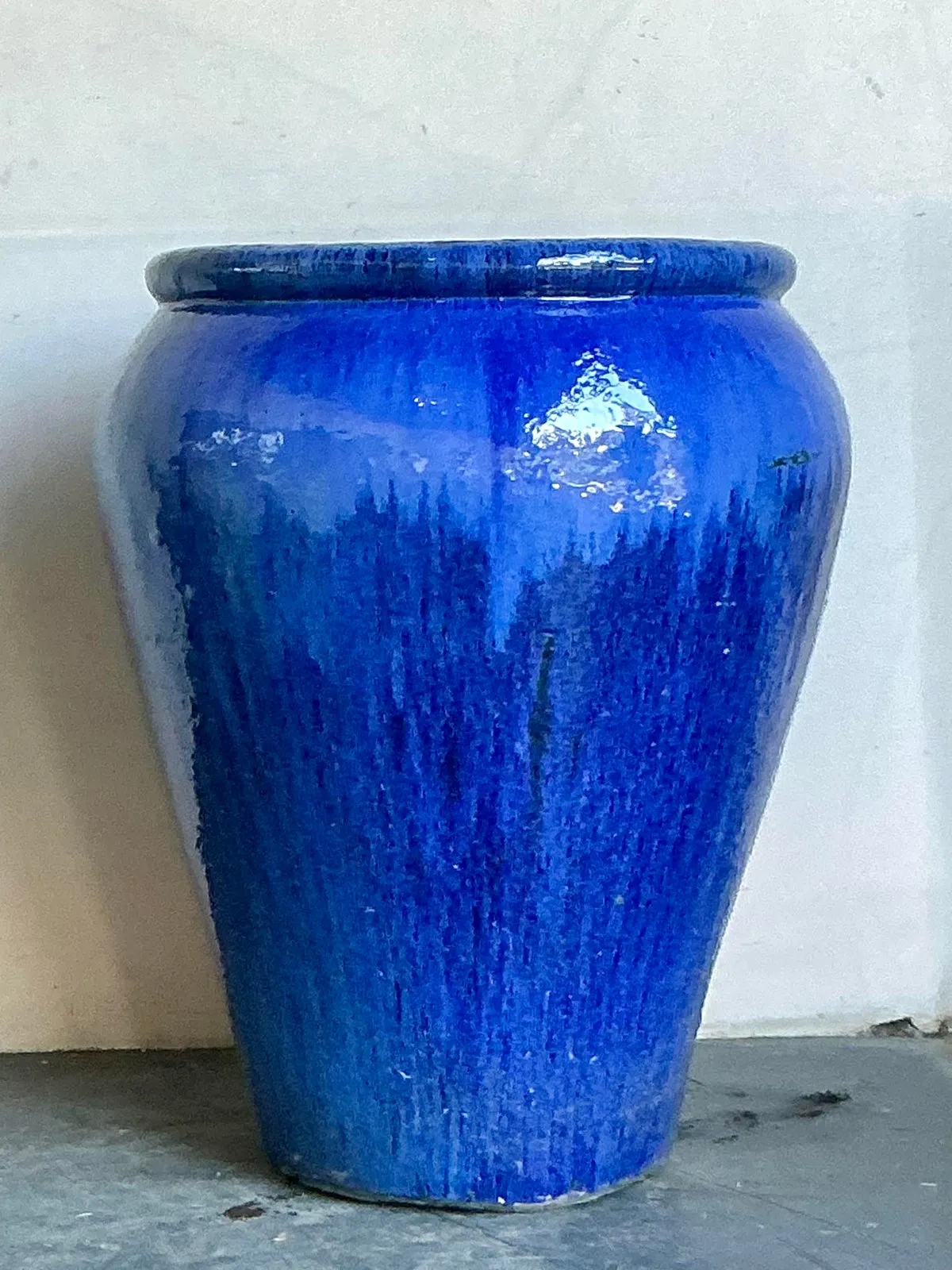 Vintage Boho Monumental Glazed Ceramic Urn — additional photo 6