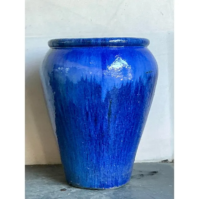 Vintage Boho Monumental Glazed Ceramic Urn — additional photo 6