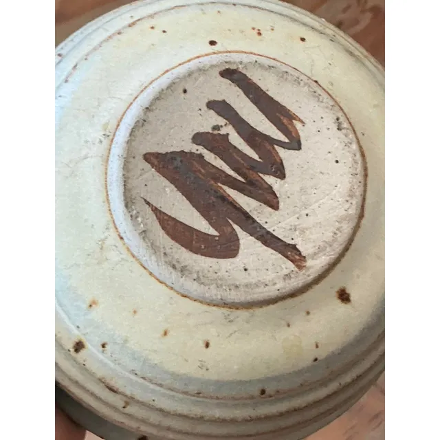 Vintage Boho Studio Pottery Lidded Bowl - Ceramic, 6.2W x 5.75H — additional photo 6