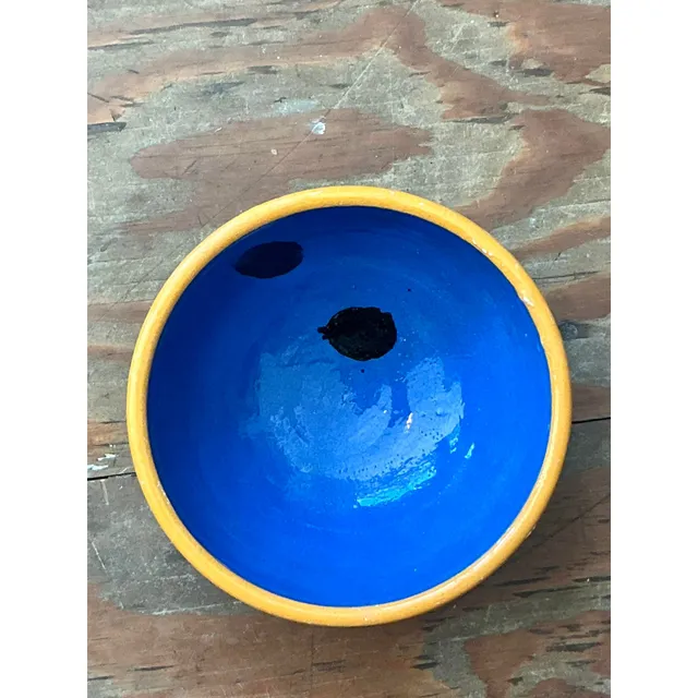 Vintage Boho Studio Pottery Polka Dot Bowl — additional photo 6